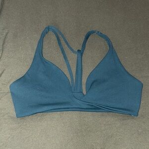 Soft Stretch Teal Sports Bralette with Strappy Back